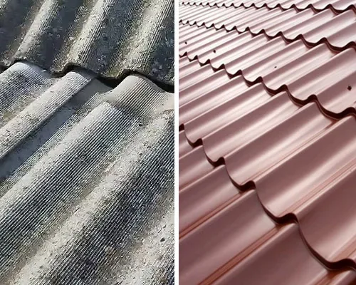 Замена шифера на металлочерепицу